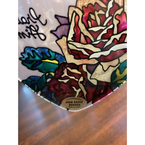 Joan Baker Stained Glass Heart Candle Holder Praise Him Religious Sun Catcher - Picture 6 of 12